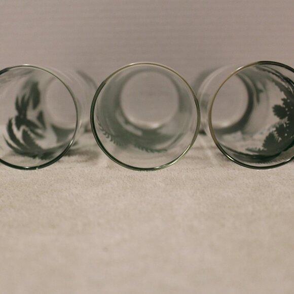 3 Vintage Libbey Tom Collins Cocktail Glasses Tropical Island Palm Tree Glasses - Picture 4 of 9